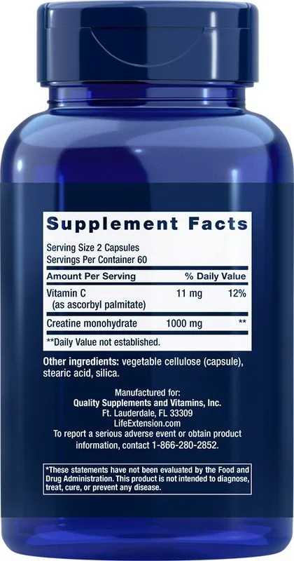 Life Extension Creatine Capsules 120 VegCap