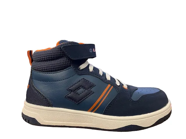 Lotto sneakers alta da ragazzo con laccio elastico e velcro Rocket AMF Mid CL S 218154 6Y3 ocean blue-dark blue