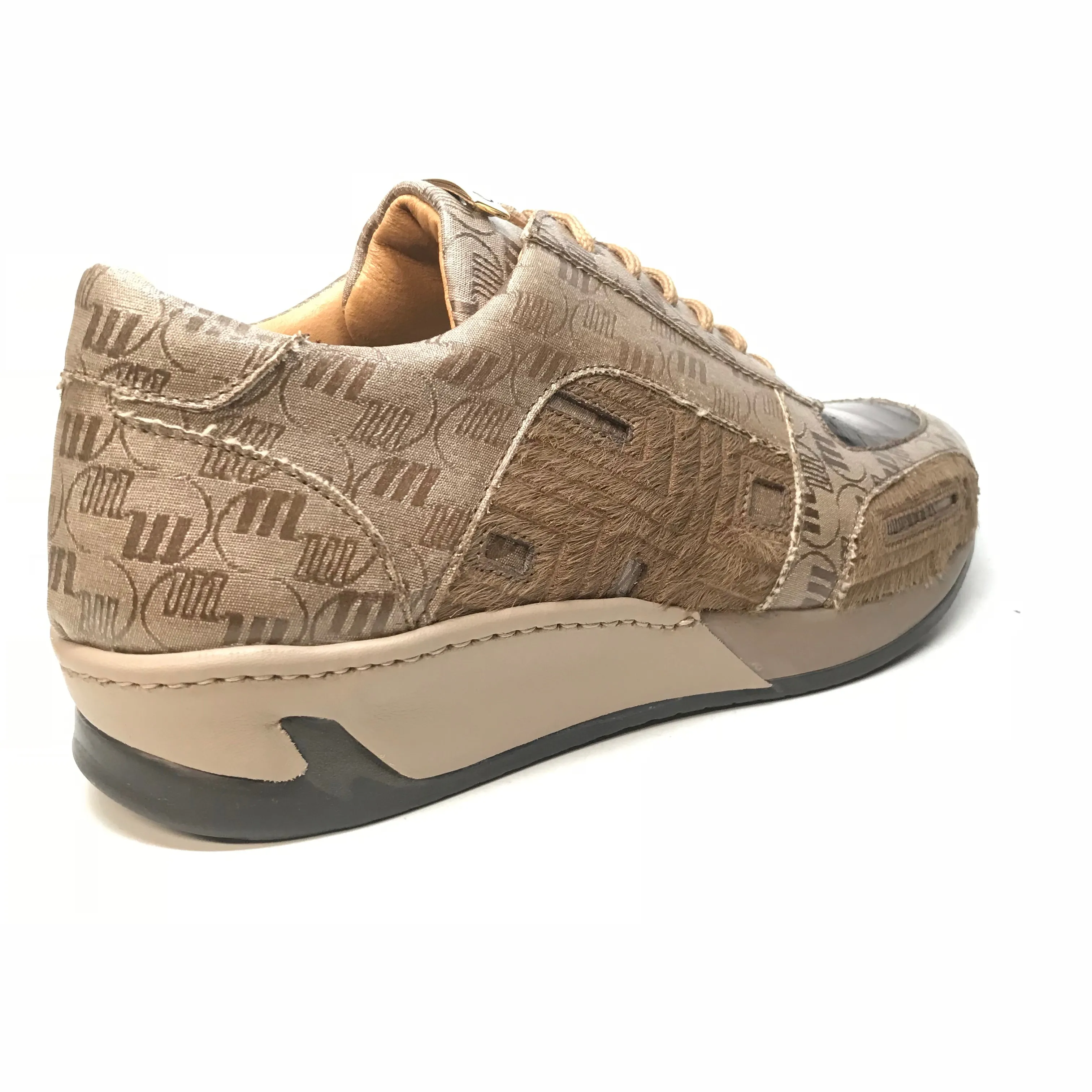 Mauri 8587 Beige Pony Baby Crocodile Sneakers