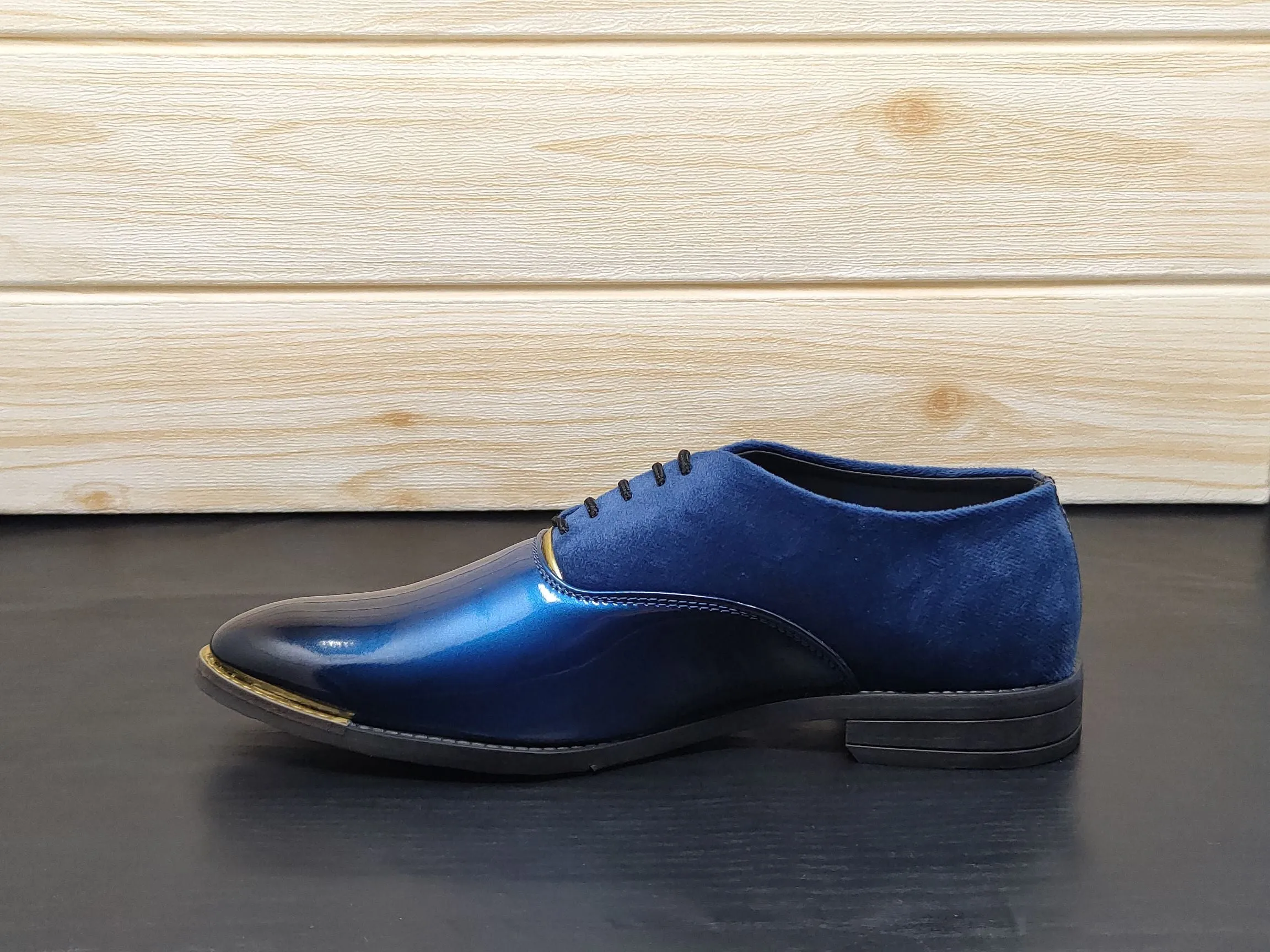 Men's Black Blue Oxford Shoes for Wedding and Partywear-JonasParamount