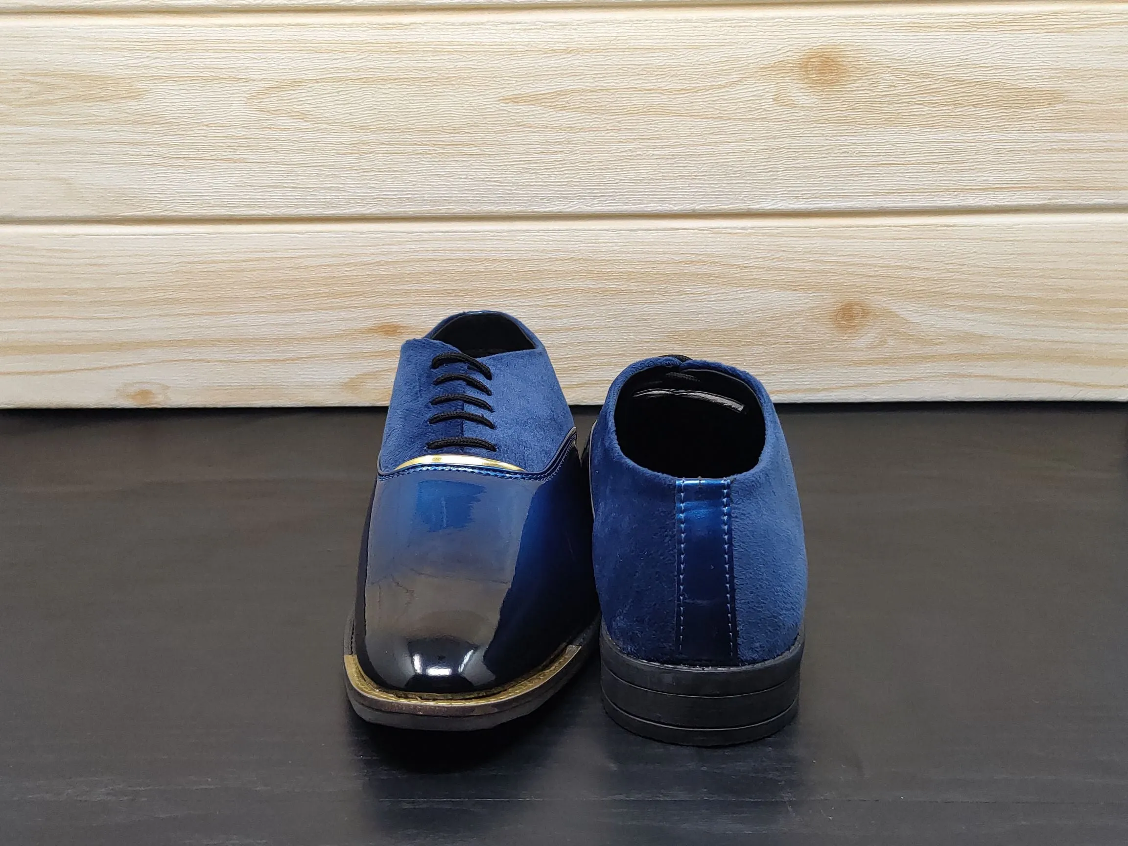 Men's Black Blue Oxford Shoes for Wedding and Partywear-JonasParamount