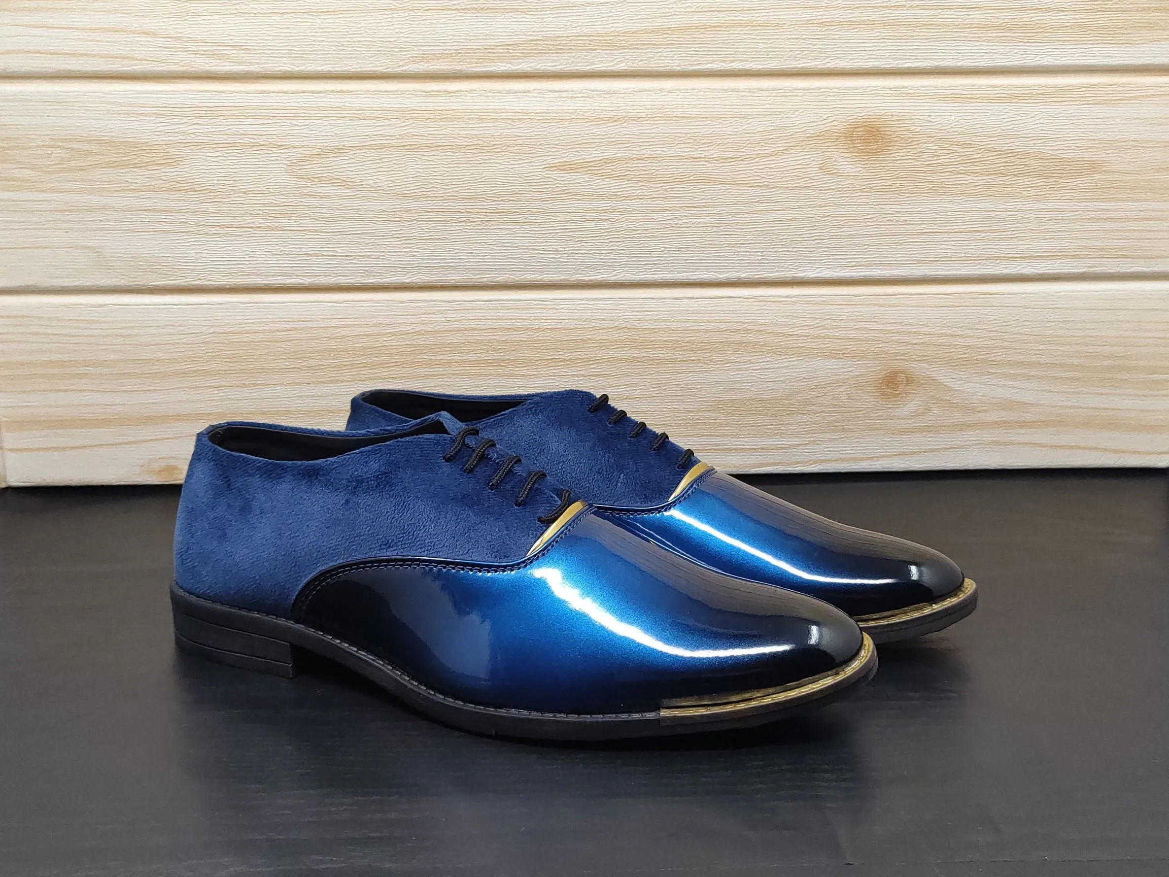 Men's Black Blue Oxford Shoes for Wedding and Partywear-JonasParamount