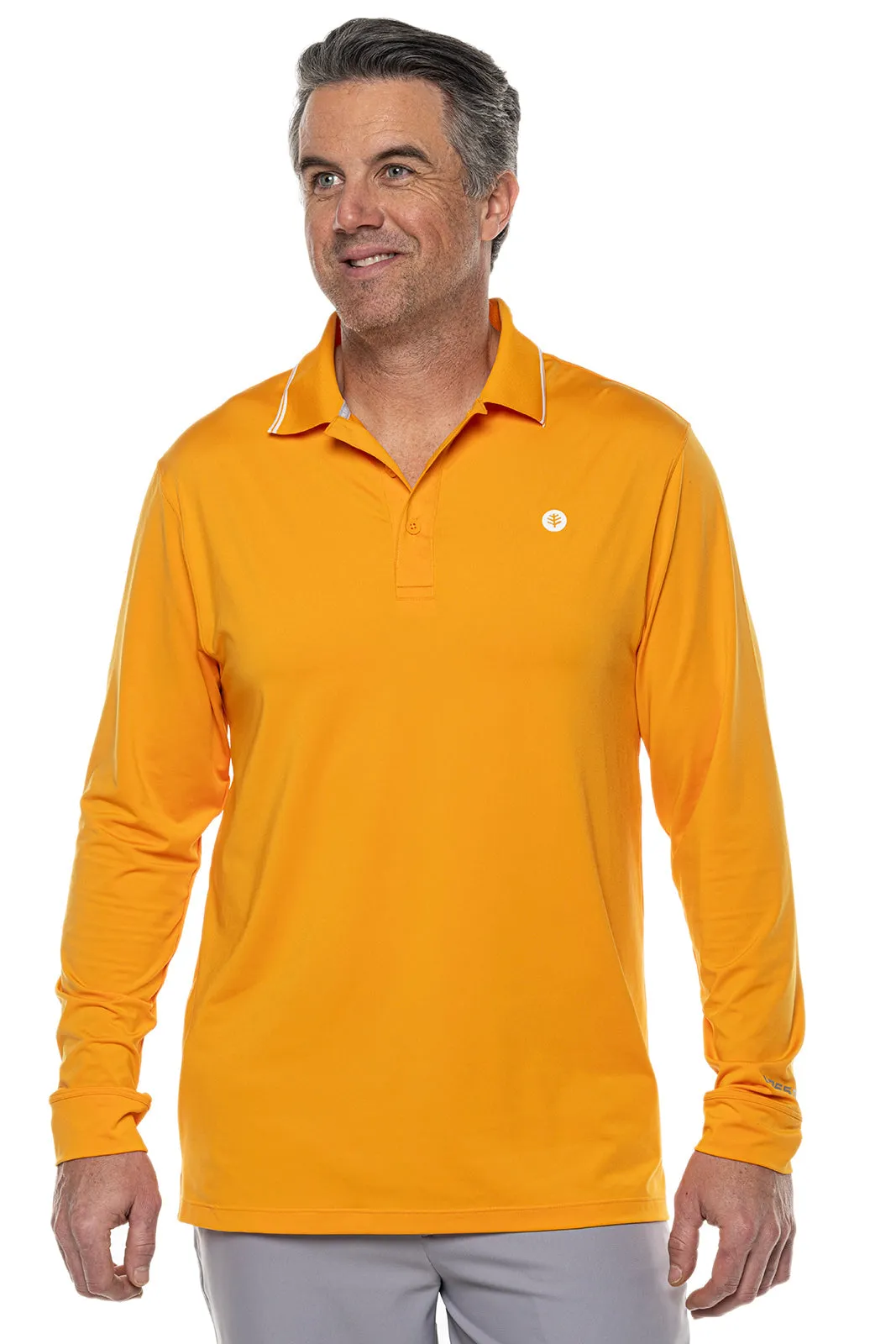 Men's Erodym Long Sleeve Golf Polo  |  Apricot Crush