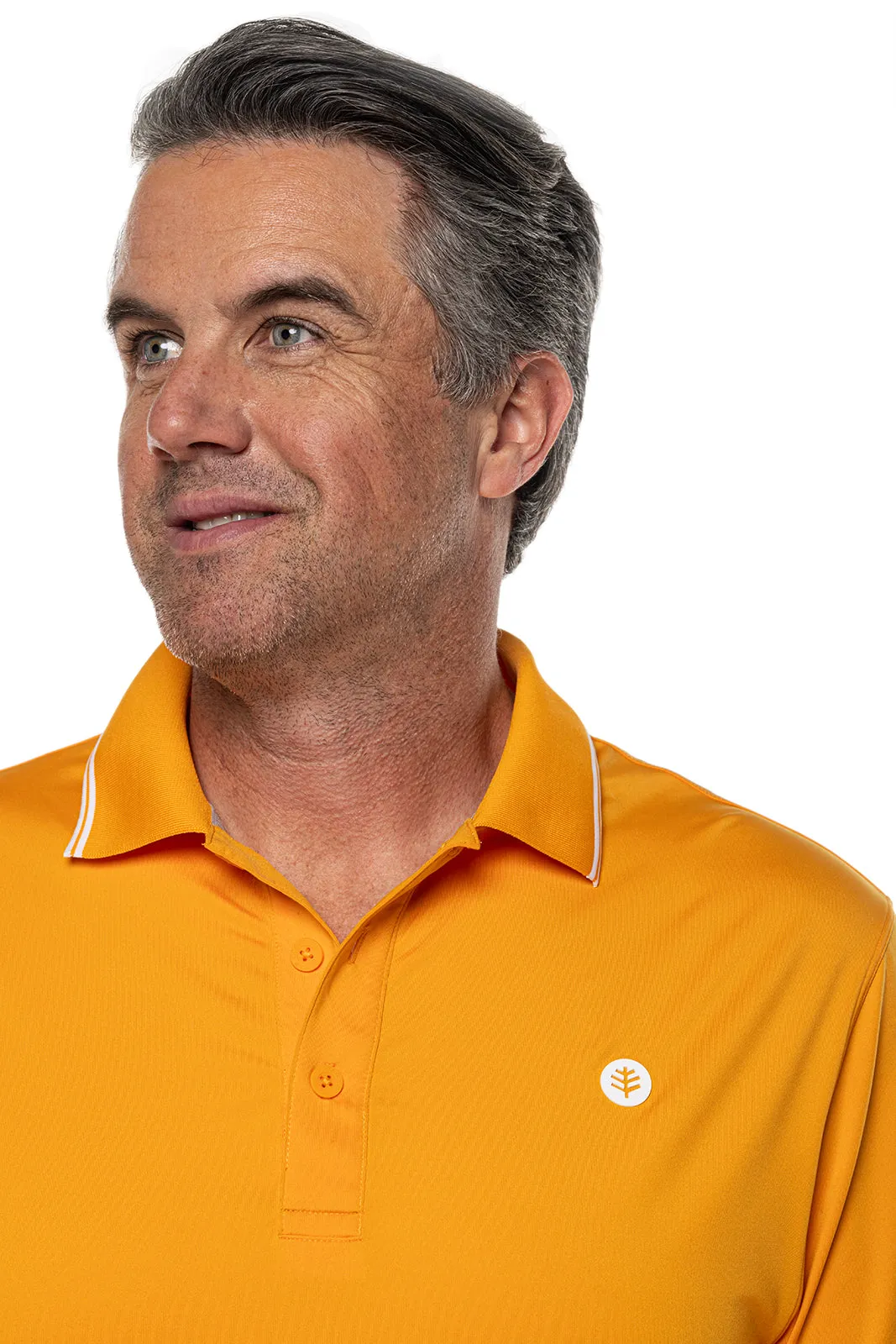 Men's Erodym Long Sleeve Golf Polo  |  Apricot Crush