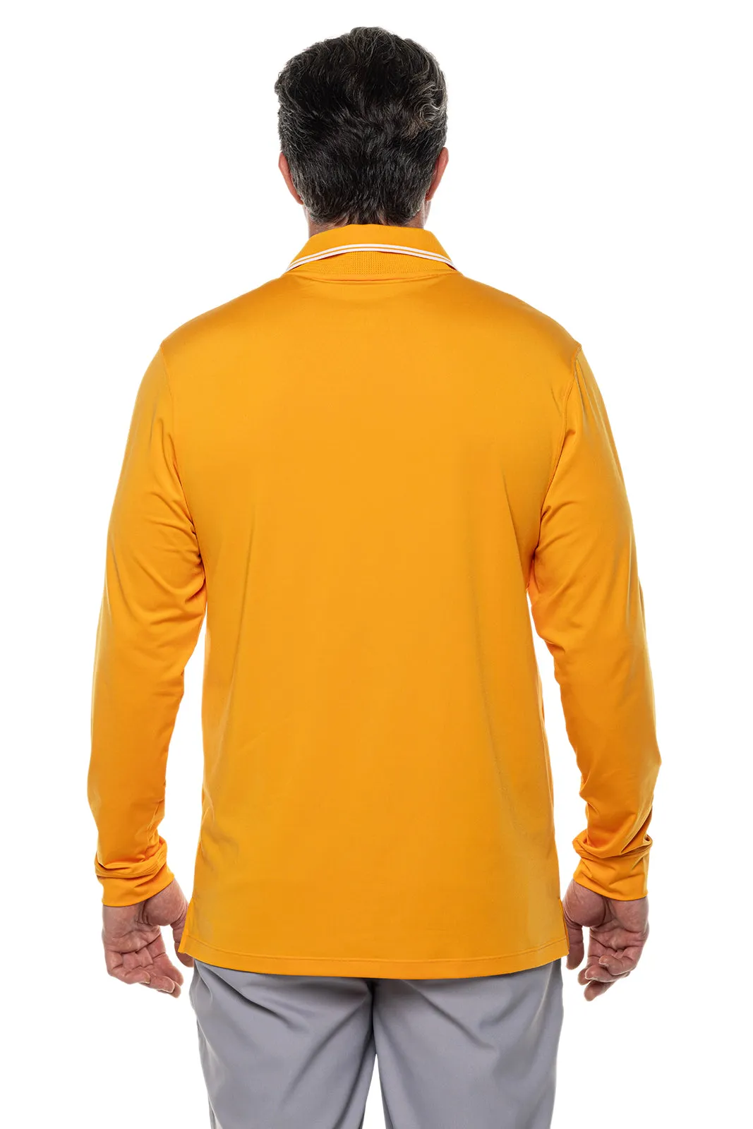 Men's Erodym Long Sleeve Golf Polo  |  Apricot Crush