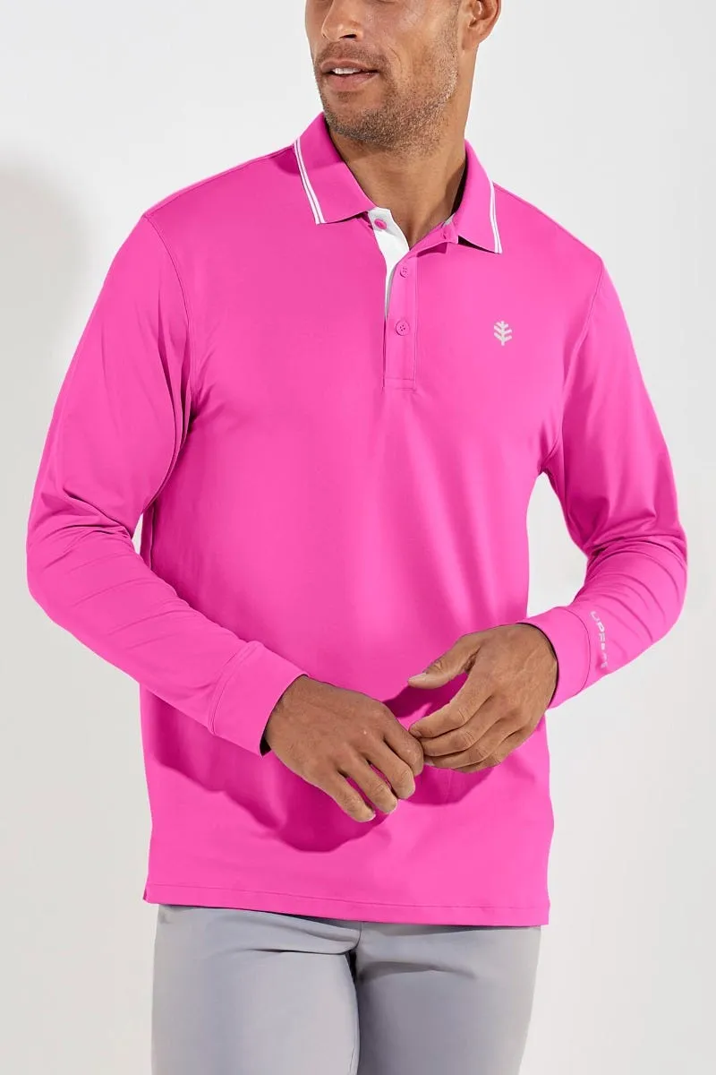 Men's Erodym Long Sleeve Golf Polo  |  Magnolia Pink