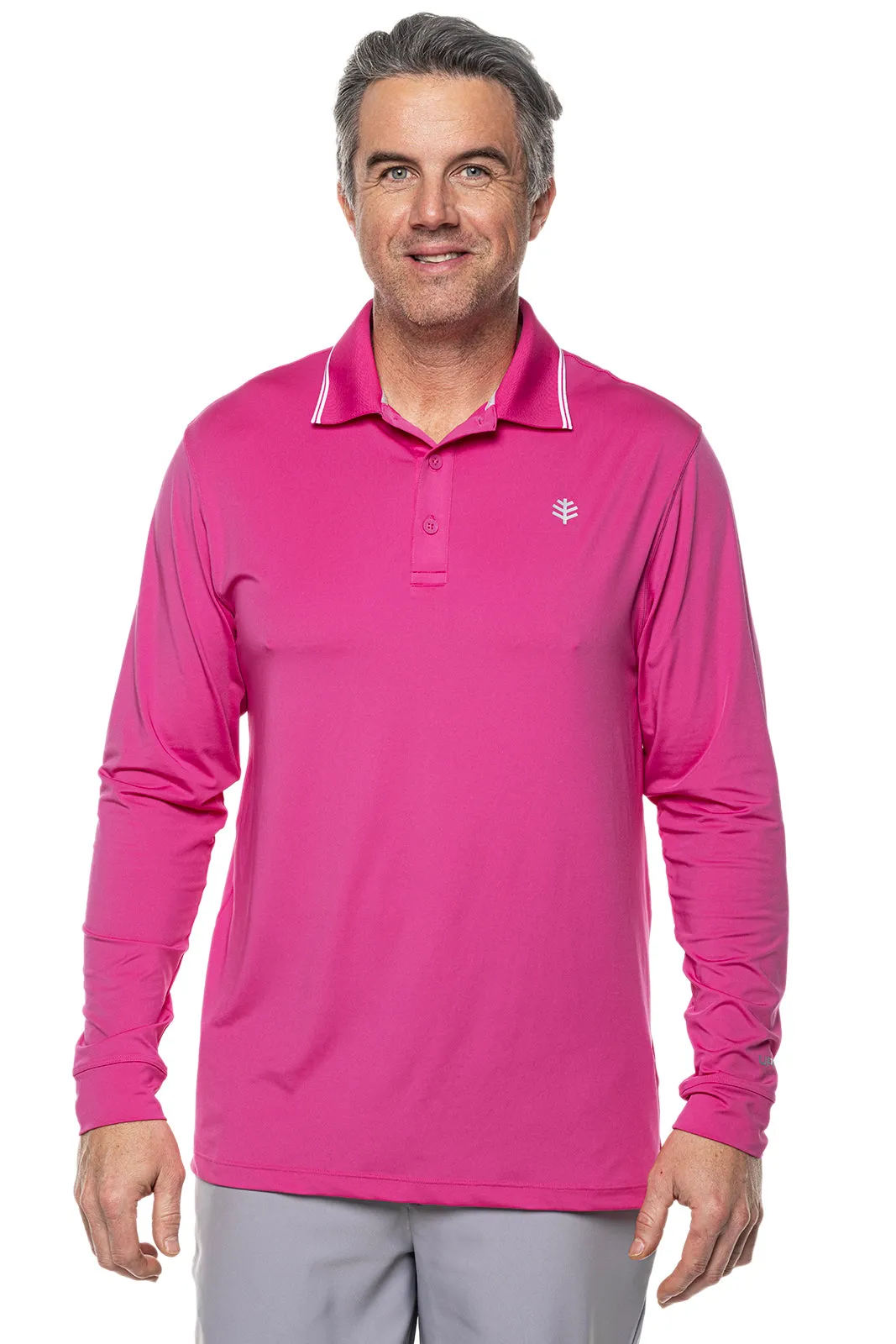 Men's Erodym Long Sleeve Golf Polo  |  Magnolia Pink