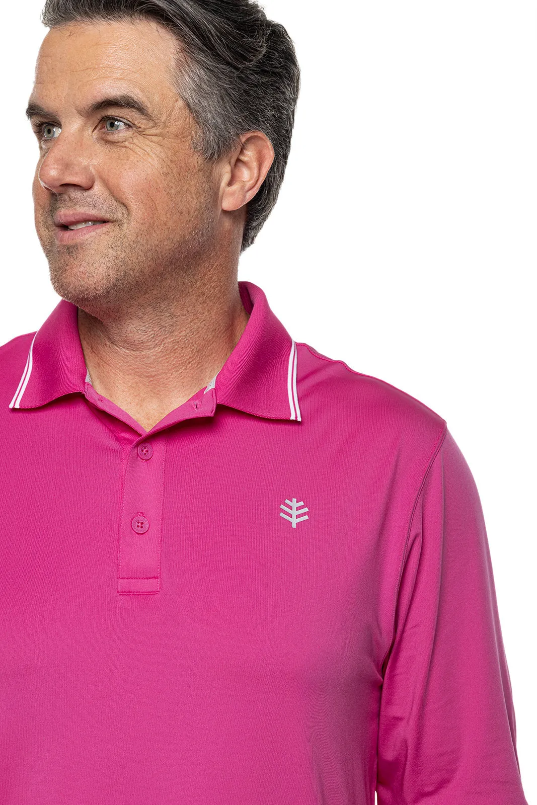 Men's Erodym Long Sleeve Golf Polo  |  Magnolia Pink