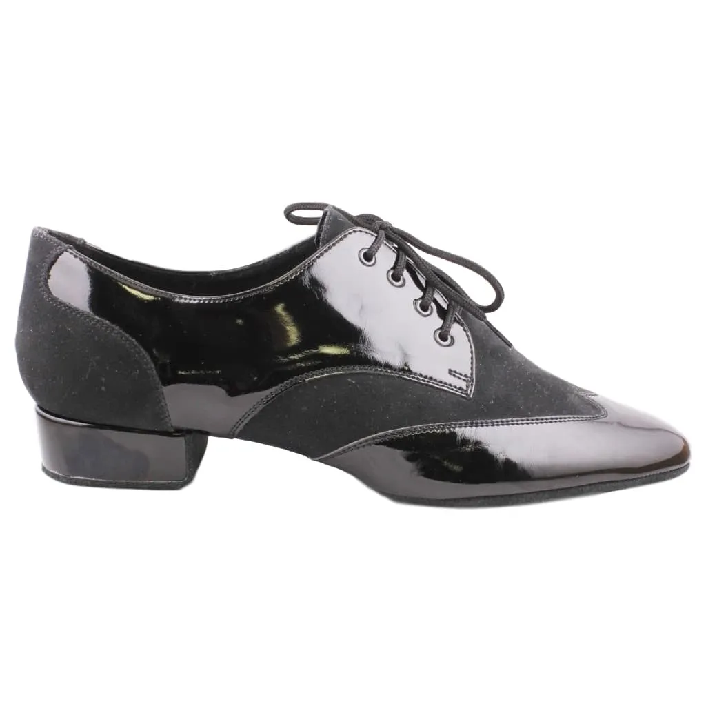 Men's Smooth Dance Shoes, 1114 Pino, Black Patent Leather & Nubuck