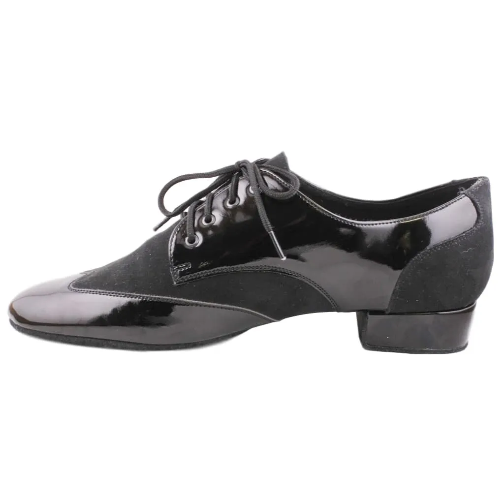 Men's Smooth Dance Shoes, 1114 Pino, Black Patent Leather & Nubuck