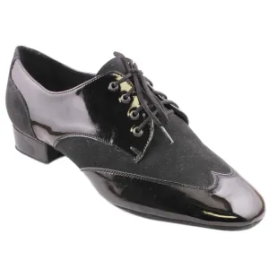 Men's Smooth Dance Shoes, 1114 Pino, Black Patent Leather & Nubuck