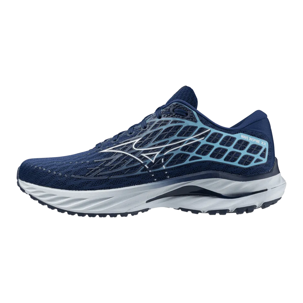 Mizuno Men's Wave Inspire 20 Running Shoes in Estate Blue/ White/ River Blue AW24