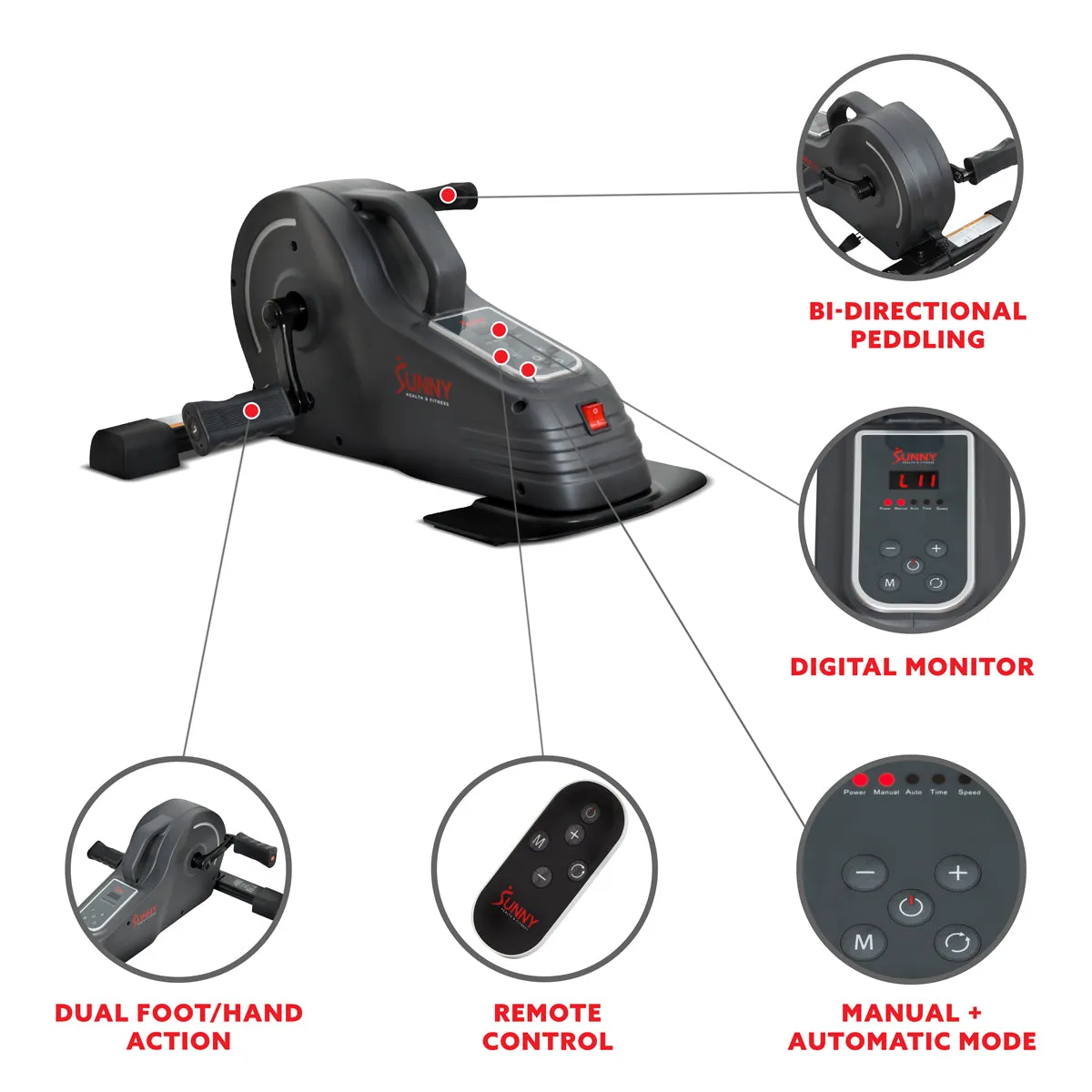 Motorized Electric Under Desk Bike for Legs and Arms