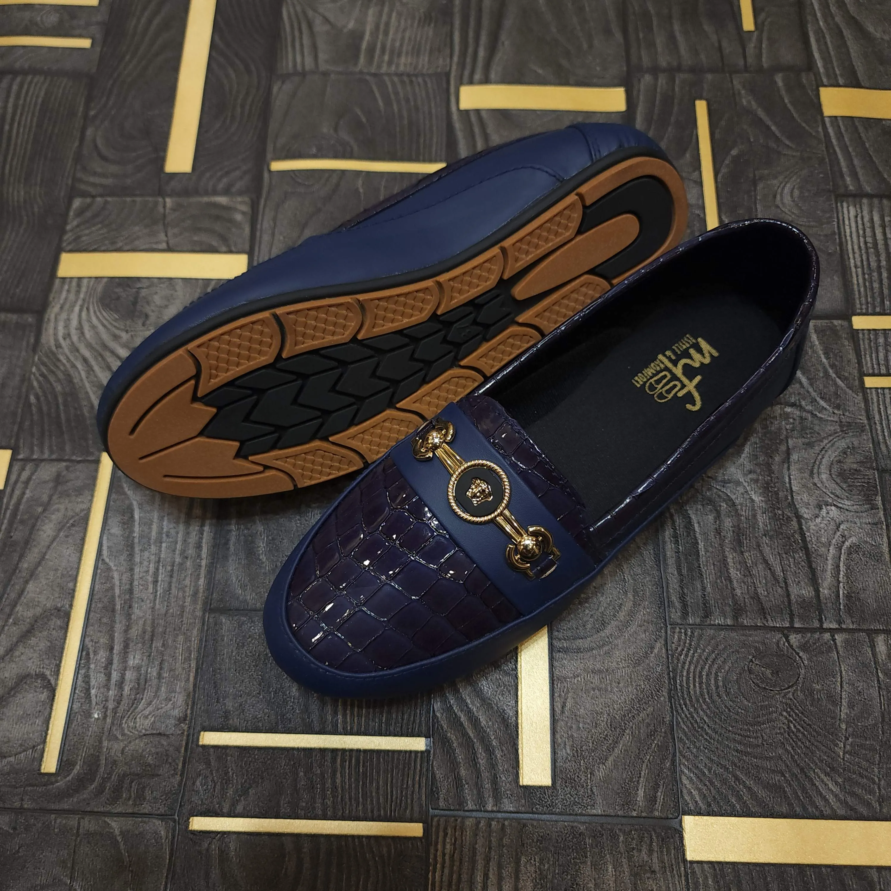 Navy Buckle Pump Shoes