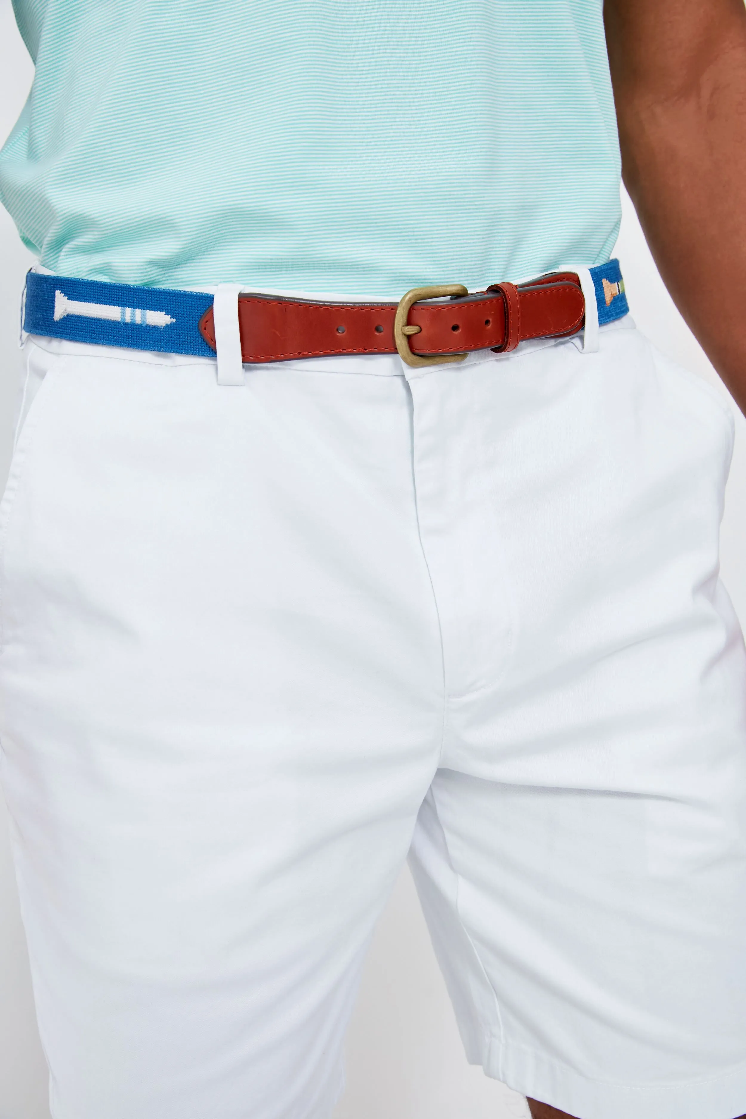 Navy Needlepoint Golf Tees Belt