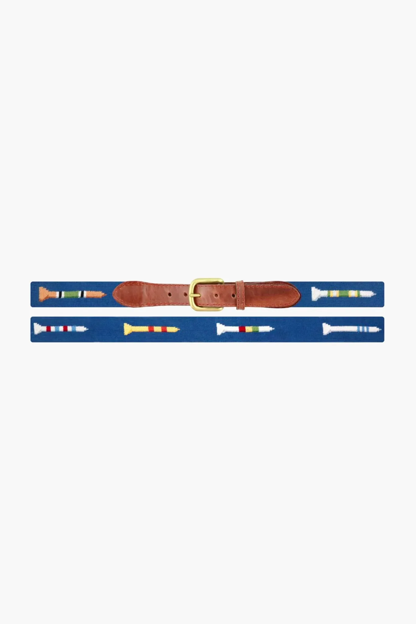 Navy Needlepoint Golf Tees Belt