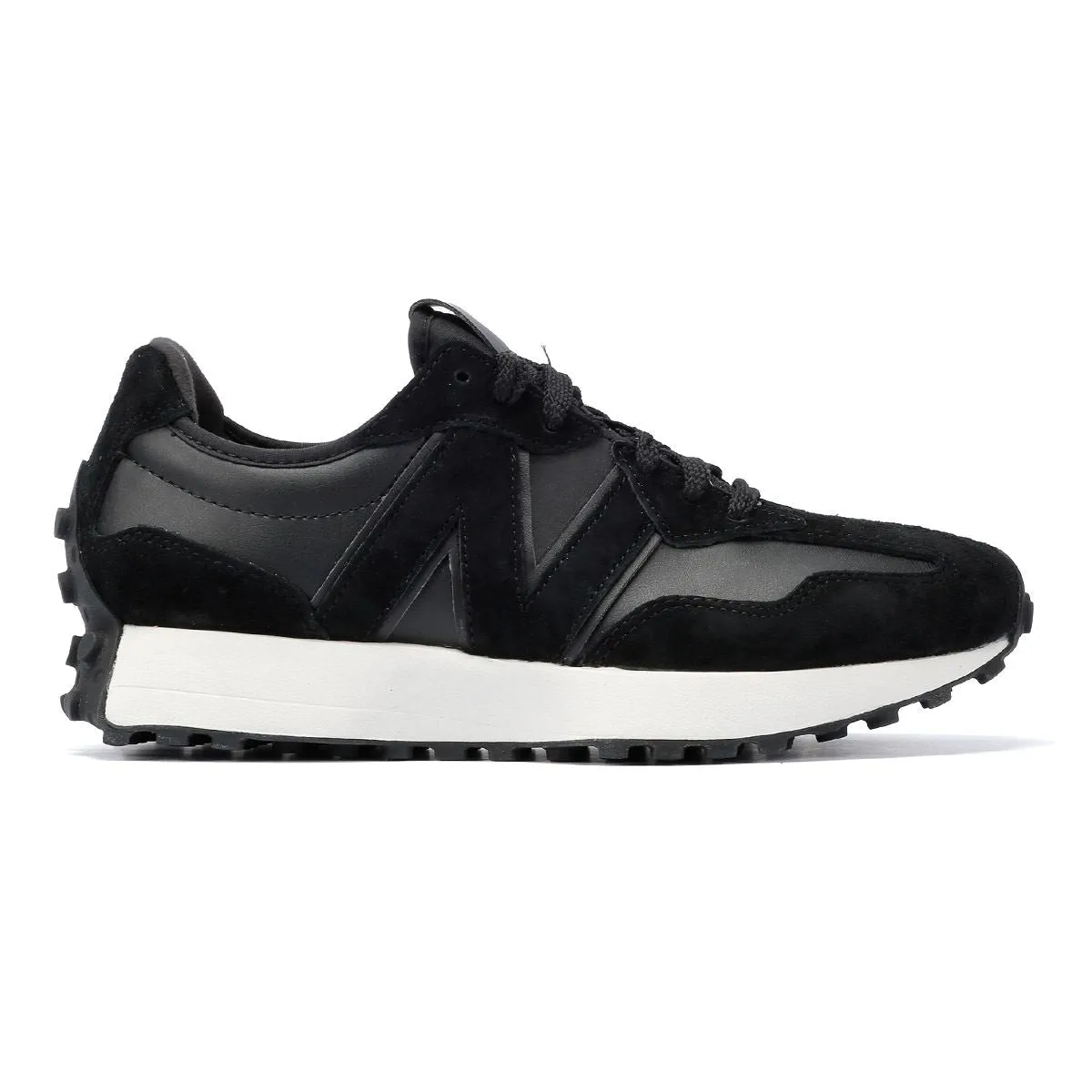 New Balance 327 Suede/Leather Black Trainers