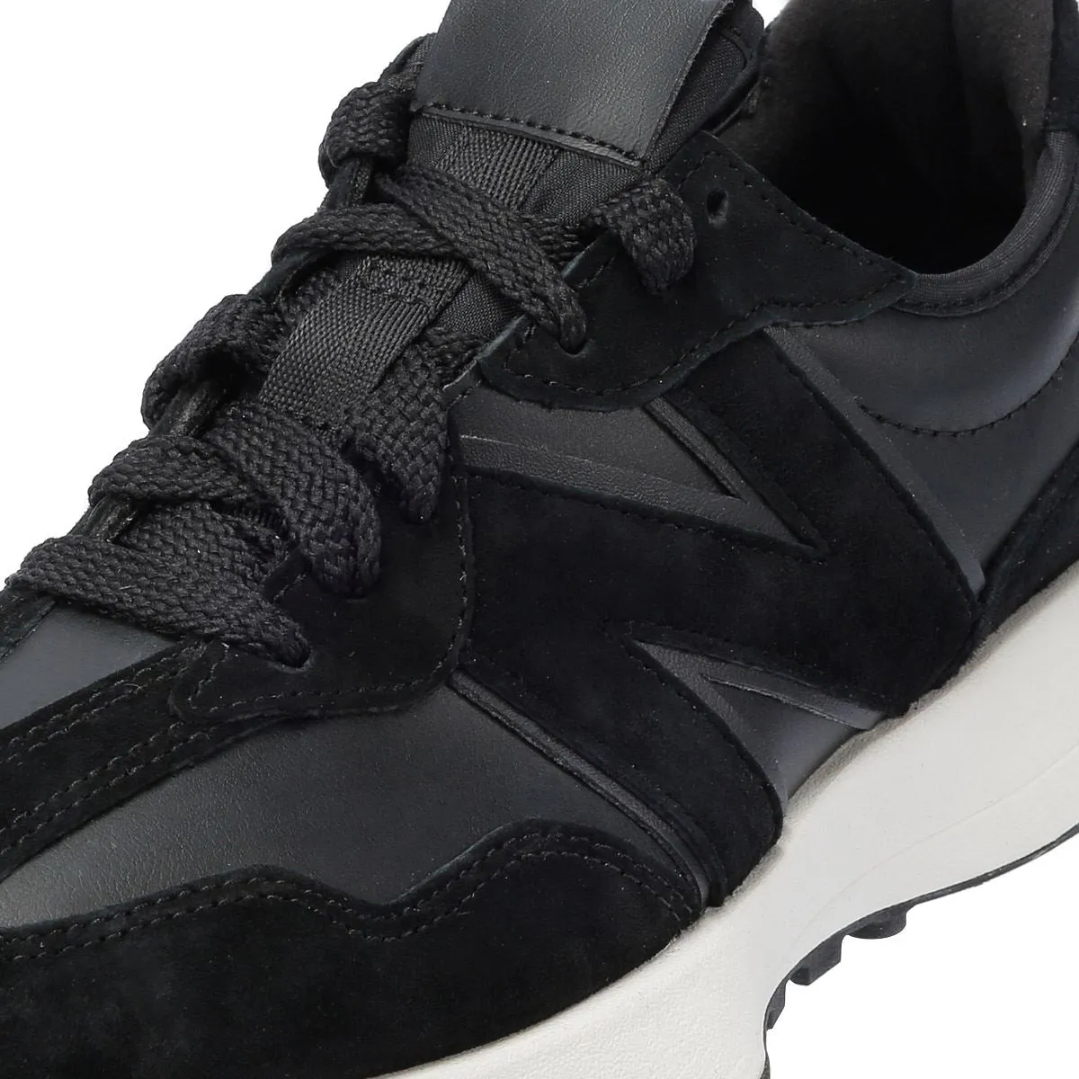 New Balance 327 Suede/Leather Black Trainers