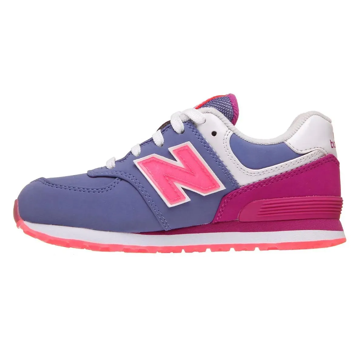 New Balance scarpa sneakers da ragazza KL574DYG blu grigio fucsia