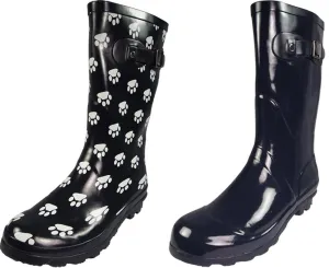 Norty Women's Hurricane Wellie - Glossy Waterproof Mid-Calf Rainboots, 39696