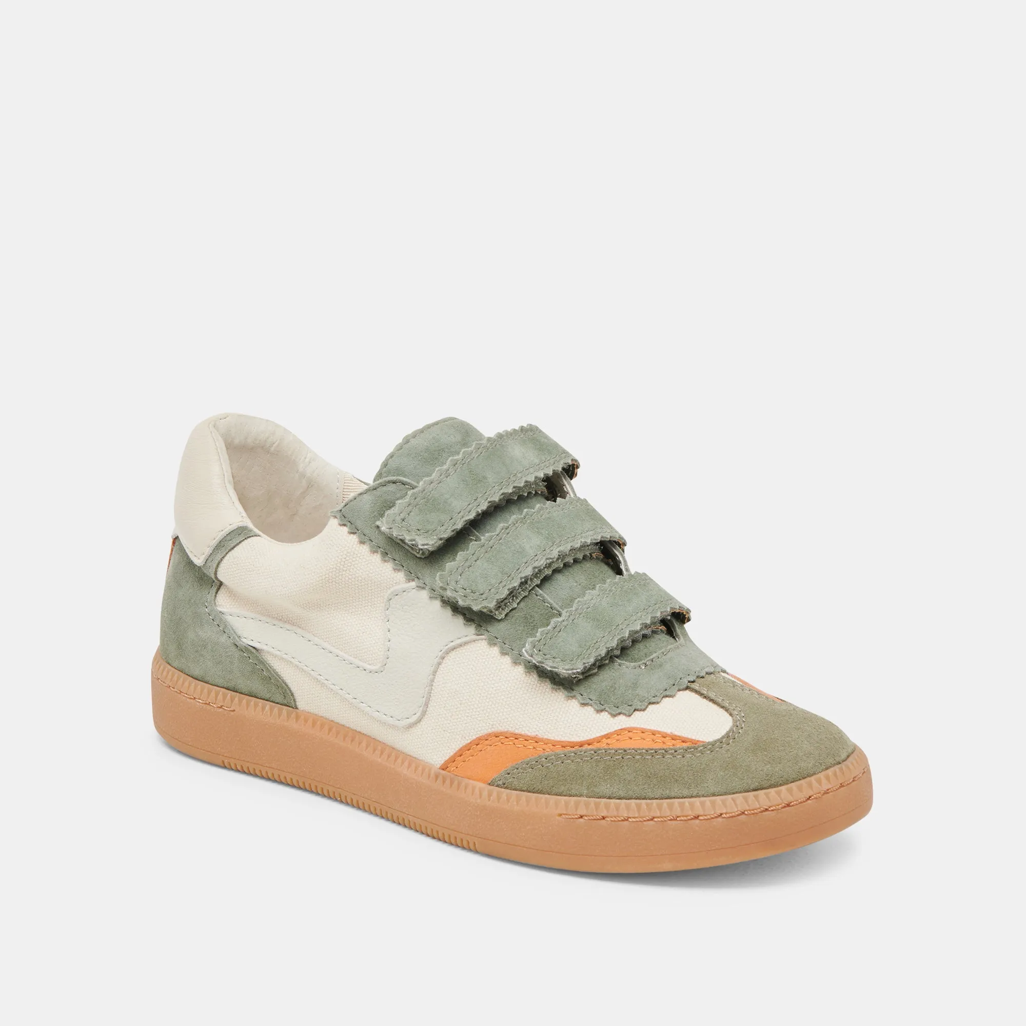 NOTICE VELCRO SNEAKERS OLIVE MULTI CANVAS