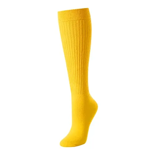 Novelty Yellow Slouch Socks For Women, Yellow Scrunch Socks For Girls, Cotton Long Tall Tube Socks, Fashion Vintage 80s Gifts, 90s Gifts, Women's Yellow Socks