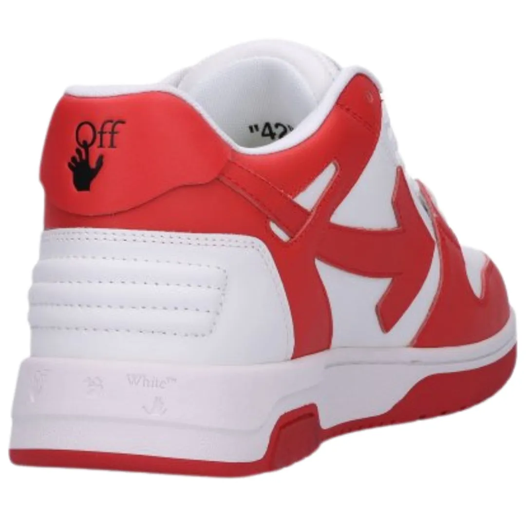 Off White Out Of Office Low Top Red Leather Sneakers