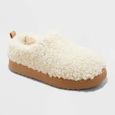 Open Box - Women's Mia Faux Shearling Clog Slippers - Auden Beige 7