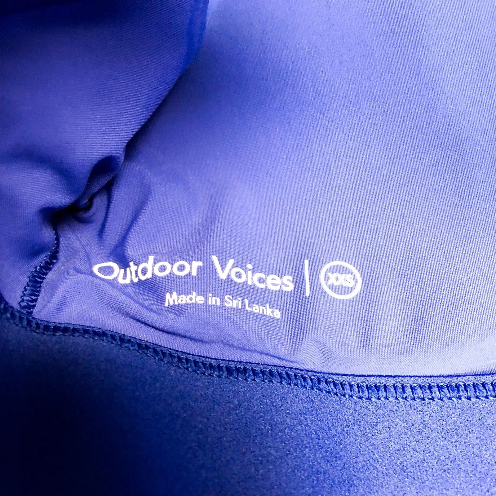 OUTDOOR VOICES Doing Things Thrive Sports Bra XXS Blue Deep Ultramarine NWT