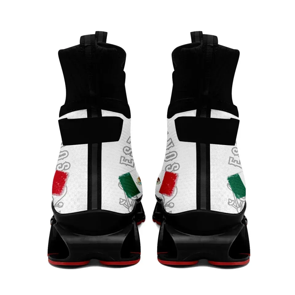 Personalized Mexican Heritage Pride Sneakers, Custom Comfortable and Patriotic Casual Shoes