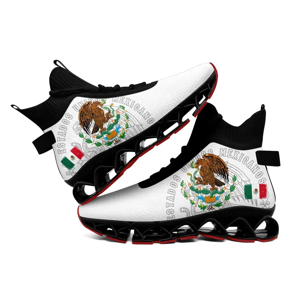 Personalized Mexican Heritage Pride Sneakers, Custom Comfortable and Patriotic Casual Shoes