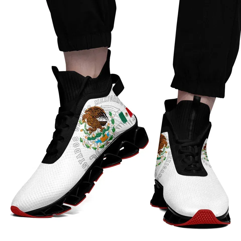 Personalized Mexican Heritage Pride Sneakers, Custom Comfortable and Patriotic Casual Shoes