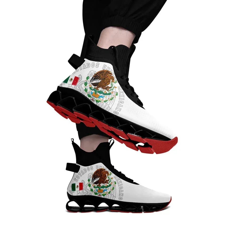 Personalized Mexican Heritage Pride Sneakers, Custom Comfortable and Patriotic Casual Shoes