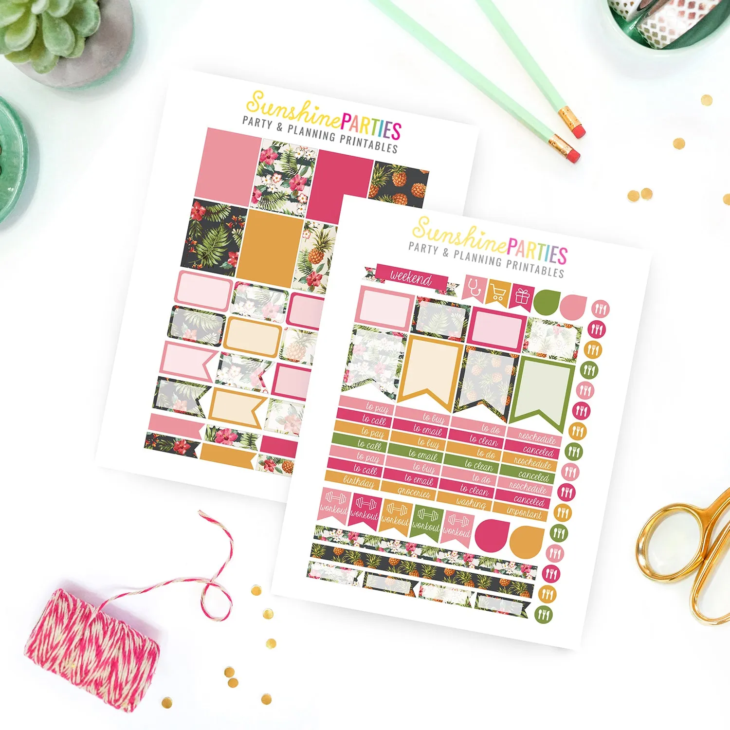 Pineapple Planner Stickers | Organizer Planner Stickers