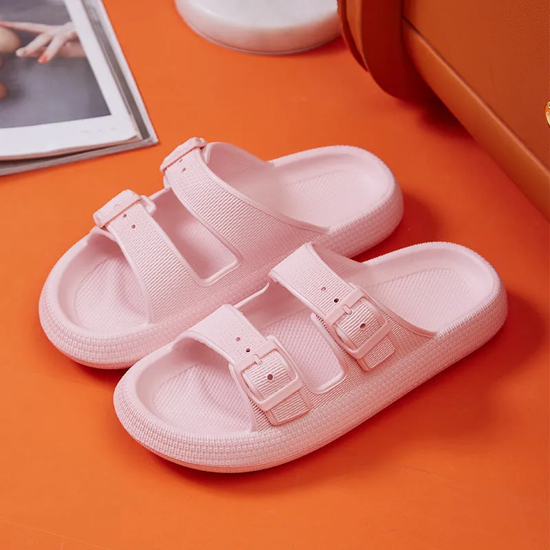 Platform Slippers Women's Summer Buckle Home Shoes Fashion Outdoor Wear Soft Bottom Sandals