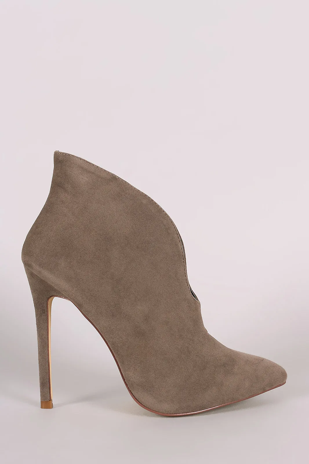 Pointy Toe Cleavage Stiletto Ankle Boots