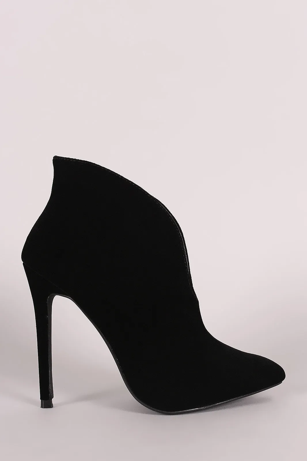 Pointy Toe Cleavage Stiletto Ankle Boots