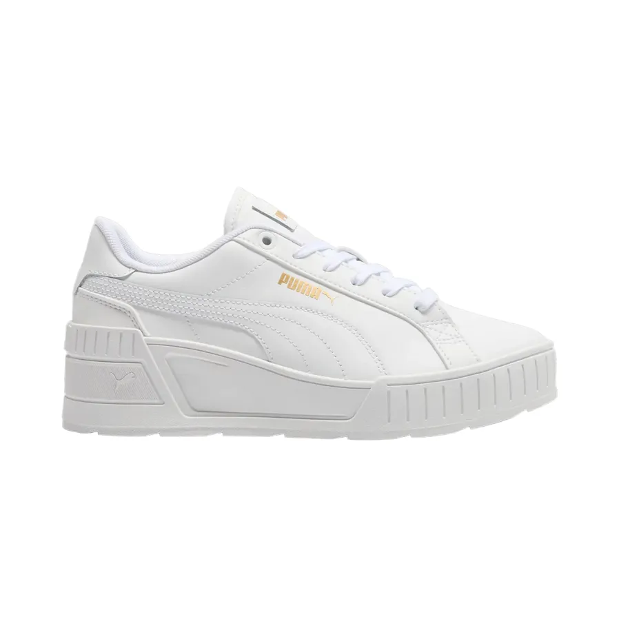 Puma scarpa sneaker da donna con rialzo Karmen Wedge 390985-07 bianco-oro