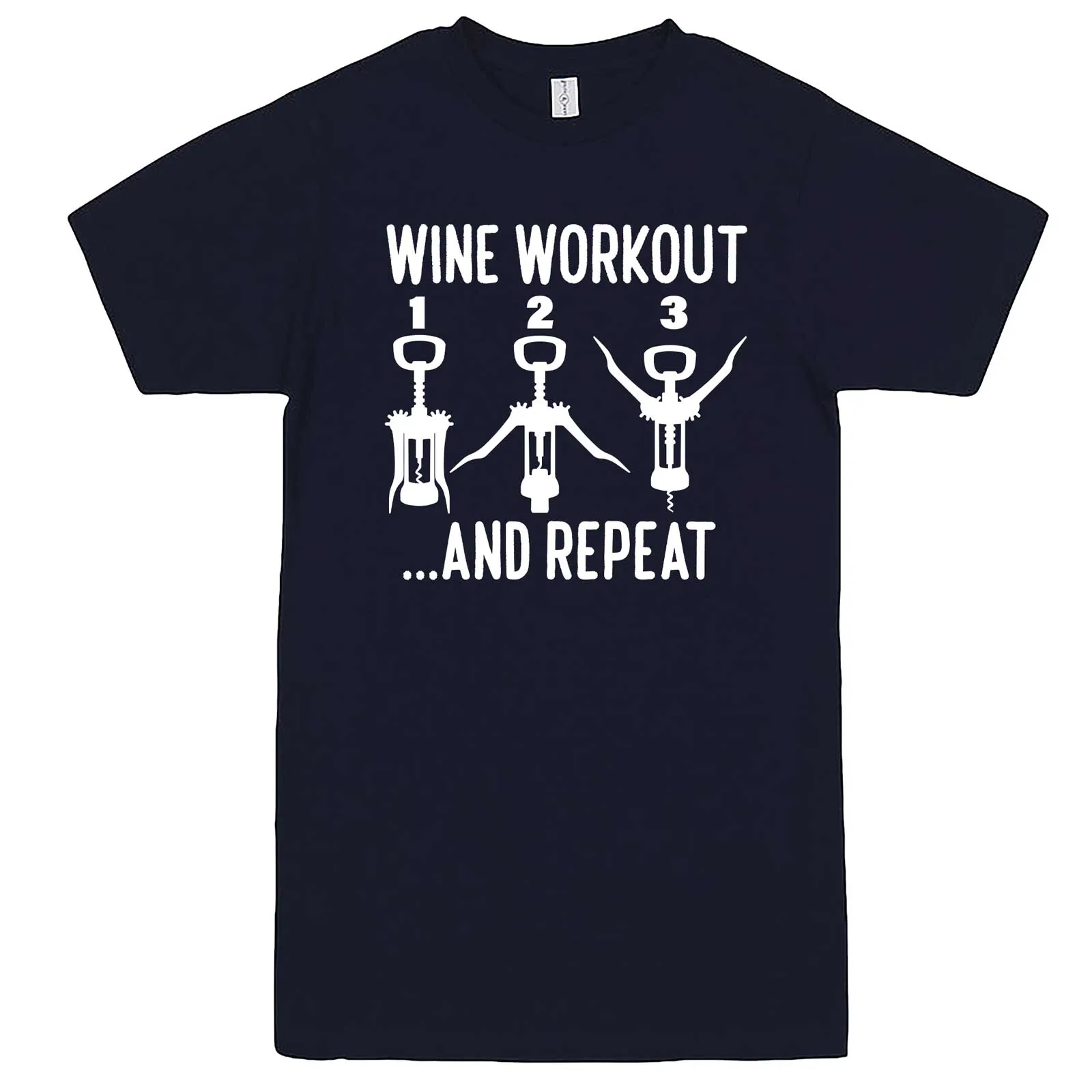 "Wine Workout: 1 2 3 Repeat" men's t-shirt