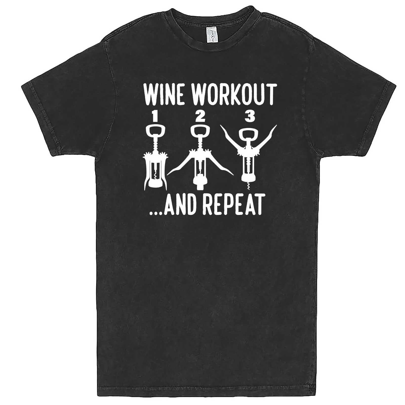 "Wine Workout: 1 2 3 Repeat" men's t-shirt