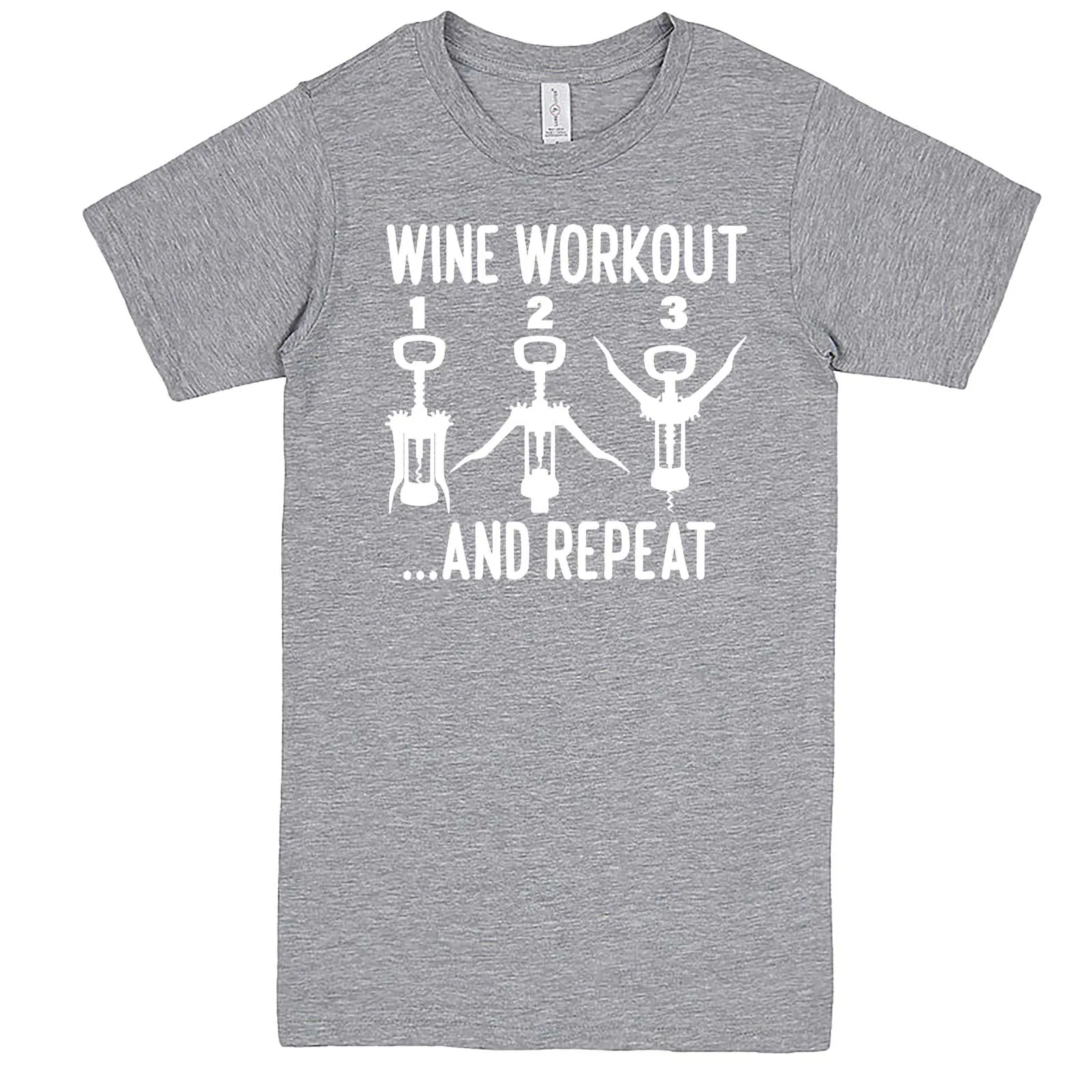 "Wine Workout: 1 2 3 Repeat" men's t-shirt