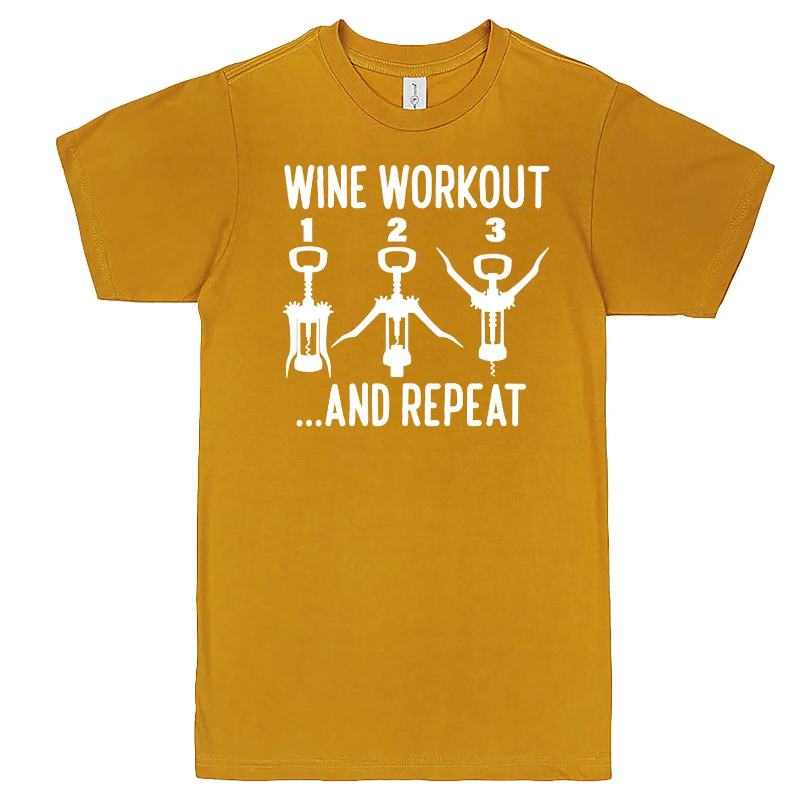 "Wine Workout: 1 2 3 Repeat" men's t-shirt