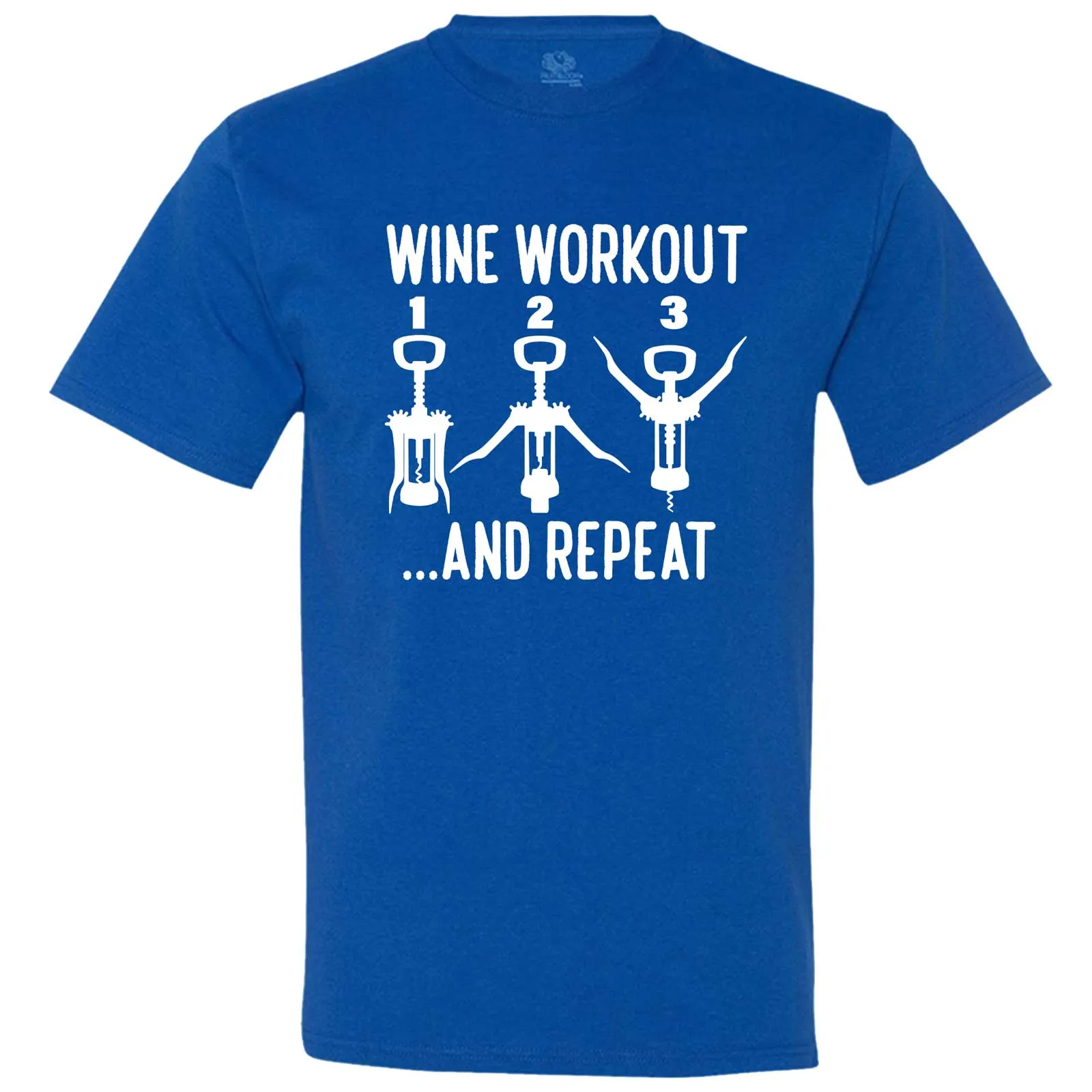 "Wine Workout: 1 2 3 Repeat" men's t-shirt