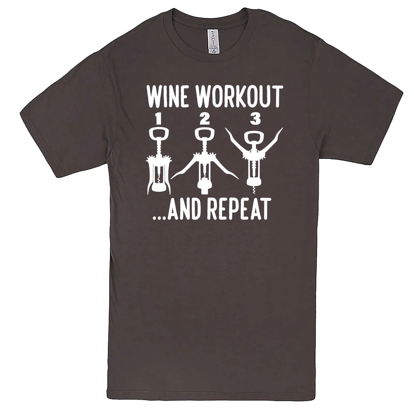 "Wine Workout: 1 2 3 Repeat" men's t-shirt