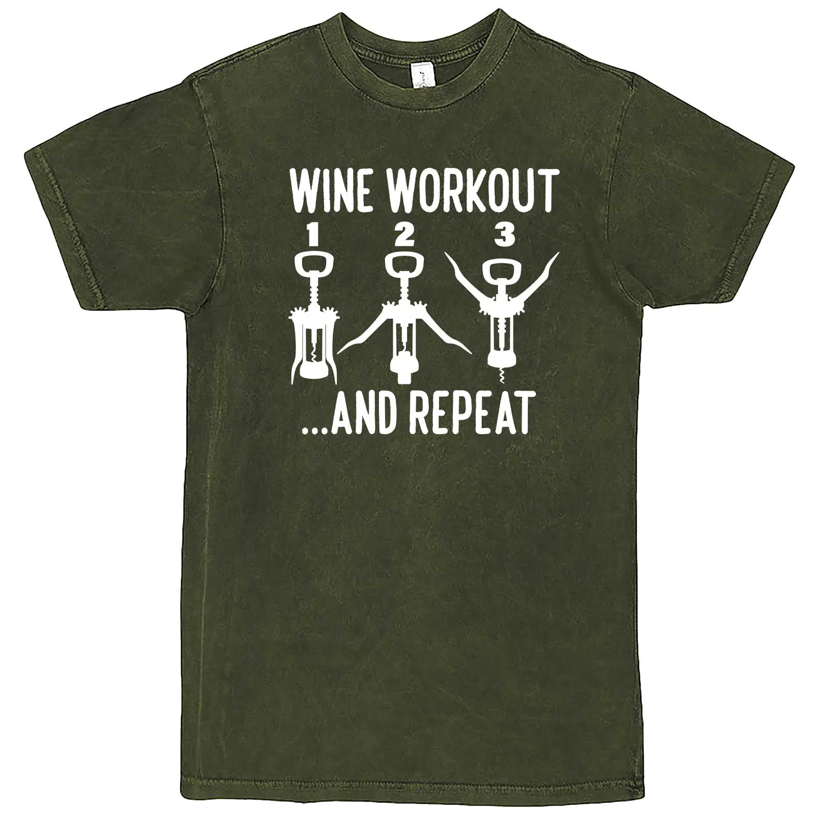 "Wine Workout: 1 2 3 Repeat" men's t-shirt