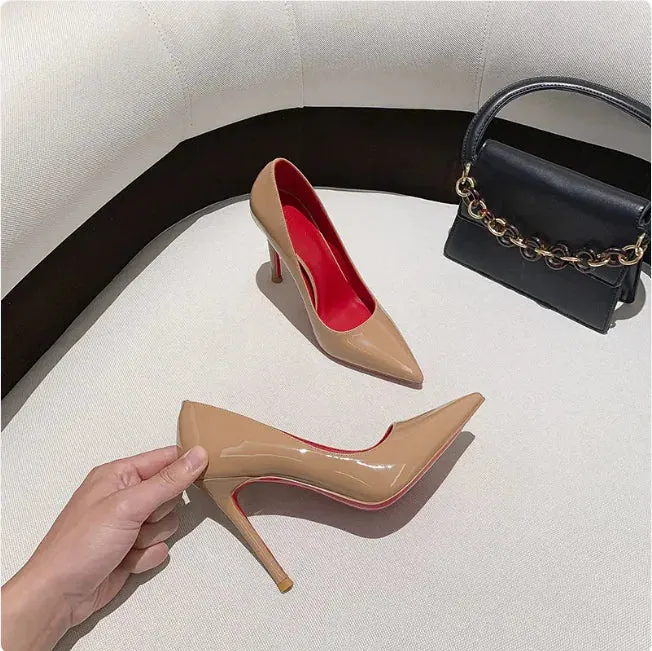 Red Bottom Pointed Heels - Women's Sexy Party Shoes