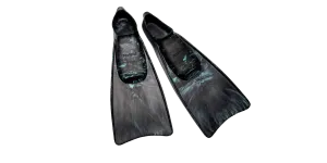 RIFFE KICKS RUBBER SWIM FINS - BLACK CARIBBEAN  BLUE SWIRL