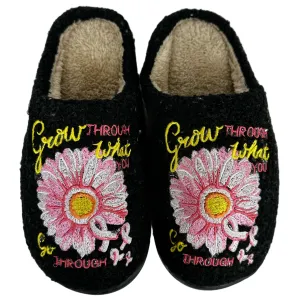 SF-1120 Grow Through Flower Slippers Black