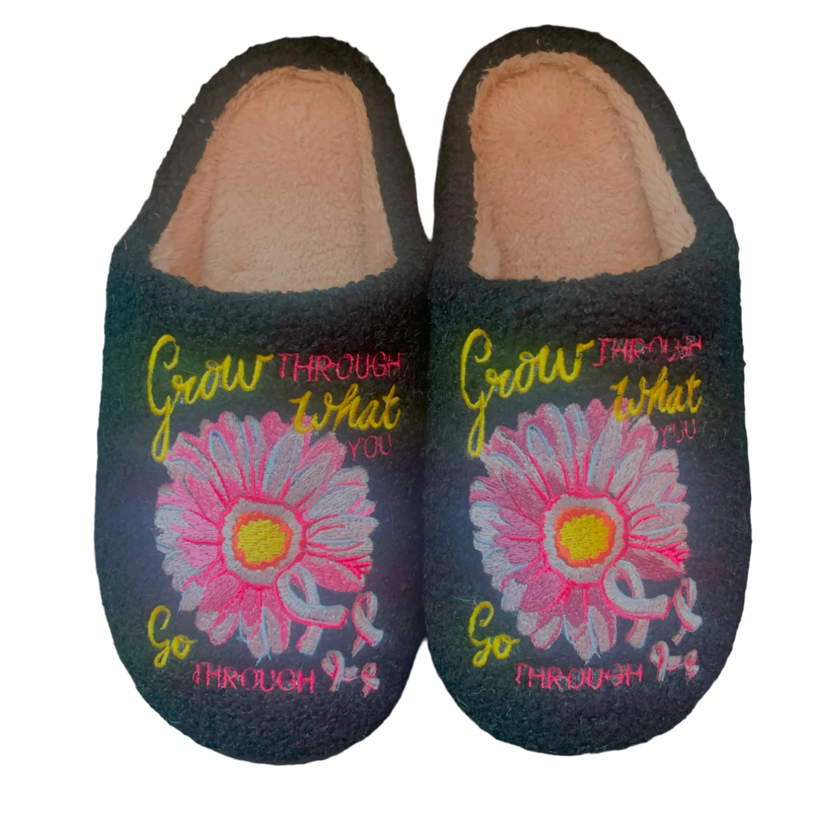 SF-1120 Grow Through Flower Slippers Black