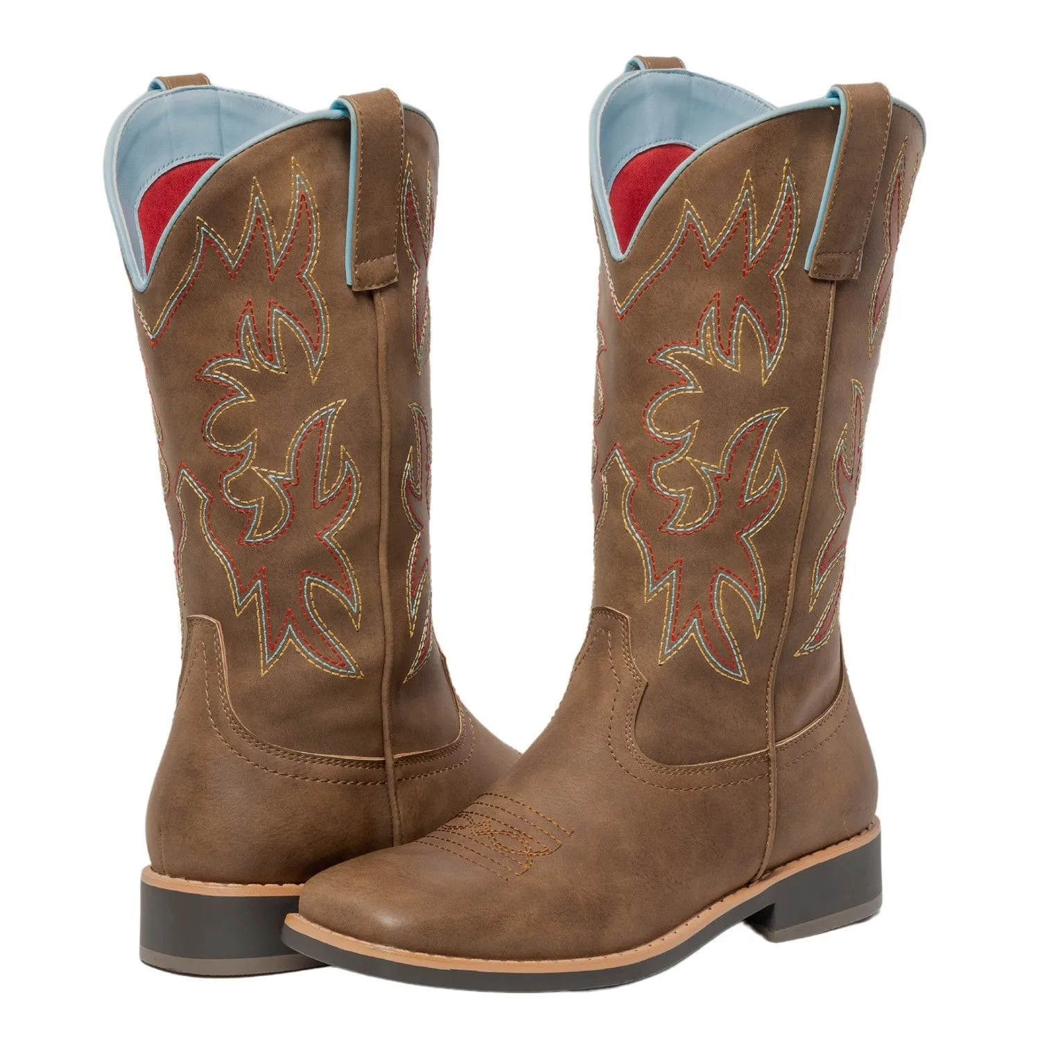 SheSole Womens Square Toe Cowgirl Westen Boots